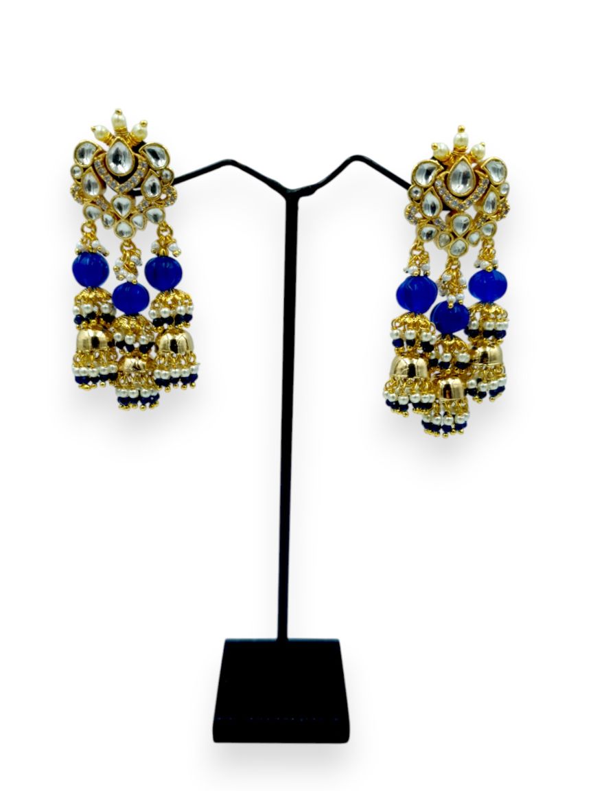 EARRING IN JADAU KUNDAN STYLE | DESIGN - 22813