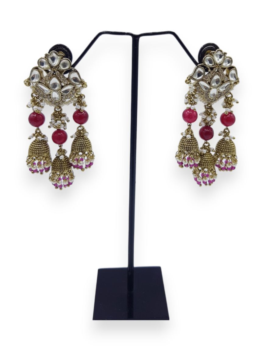 EARRING IN JADAU KUNDAN STYLE | DESIGN - 22827