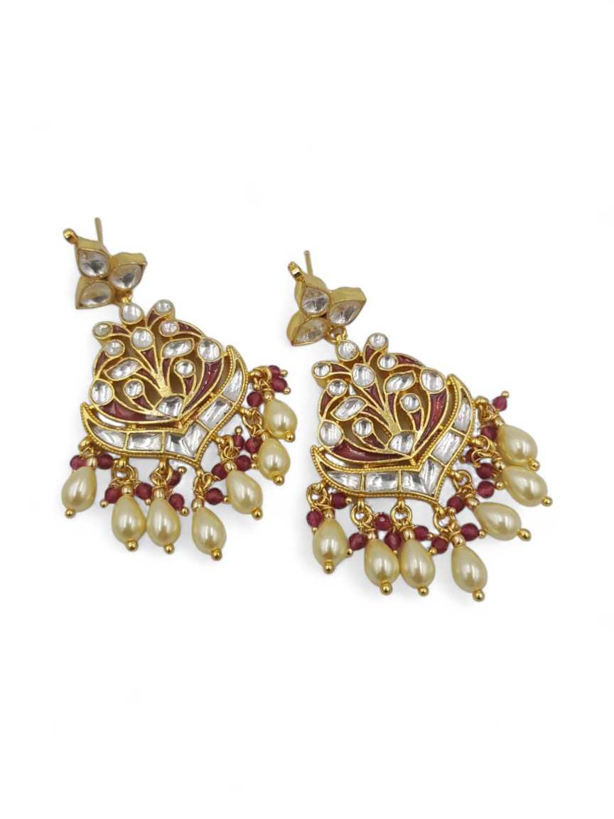 EARRING IN JADAU KUNDAN STYLE | DESIGN - 23023