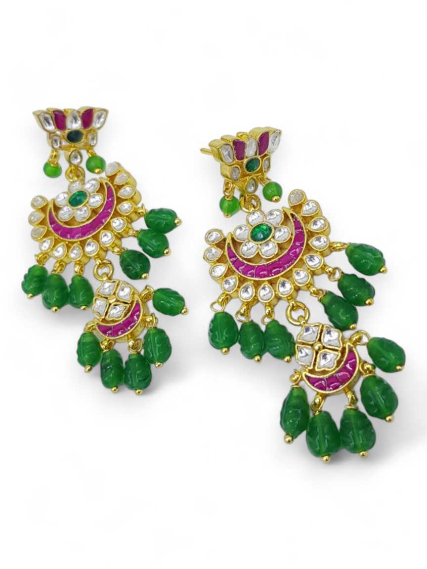 EARRING IN JADAU KUNDAN STYLE | DESIGN - 23083
