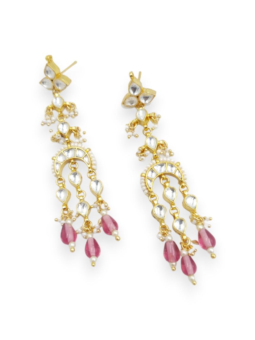 EARRING IN JADAU KUNDAN STYLE | DESIGN - 23204