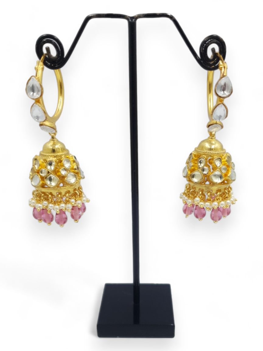 EARRING IN JADAU KUNDAN STYLE | DESIGN - 23258