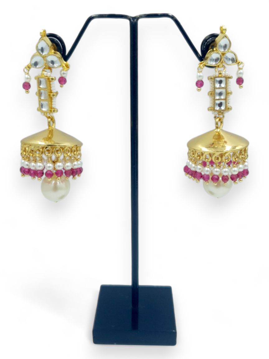 EARRING IN JADAU KUNDAN STYLE | DESIGN - 23319