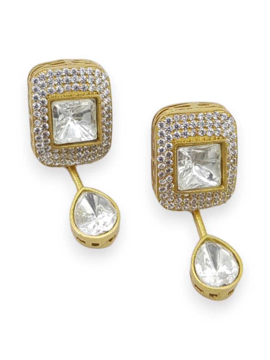 EARRING IN JADAU KUNDAN STYLE | DESIGN - 23345