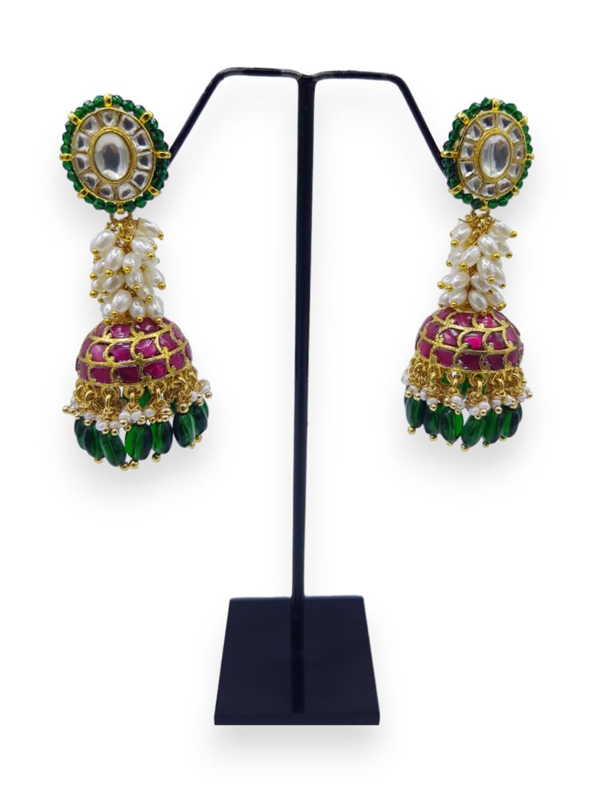 EARRING IN JADAU KUNDAN STYLE | DESIGN - 23348