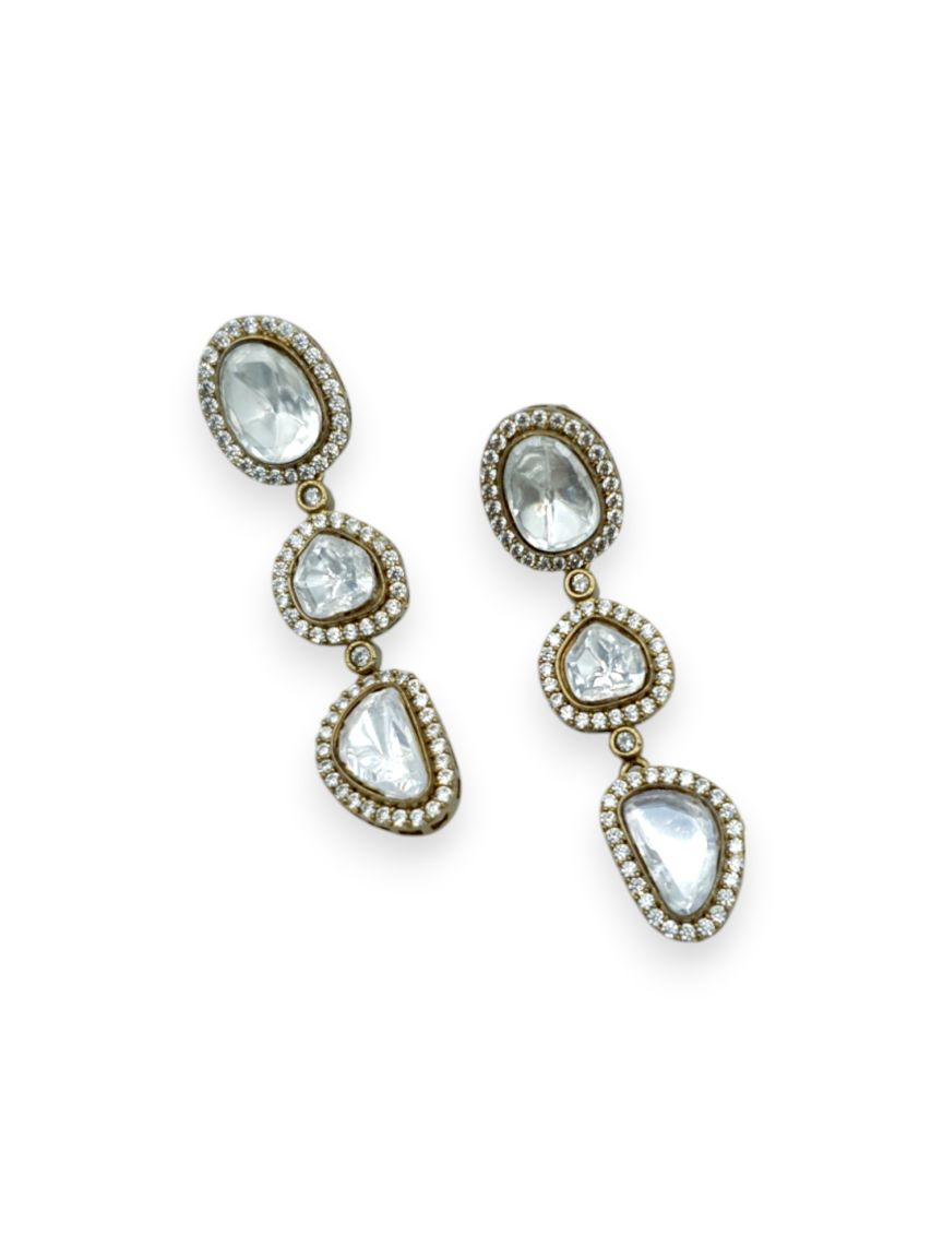 EARRING IN JADAU KUNDAN STYLE | DESIGN - 23746