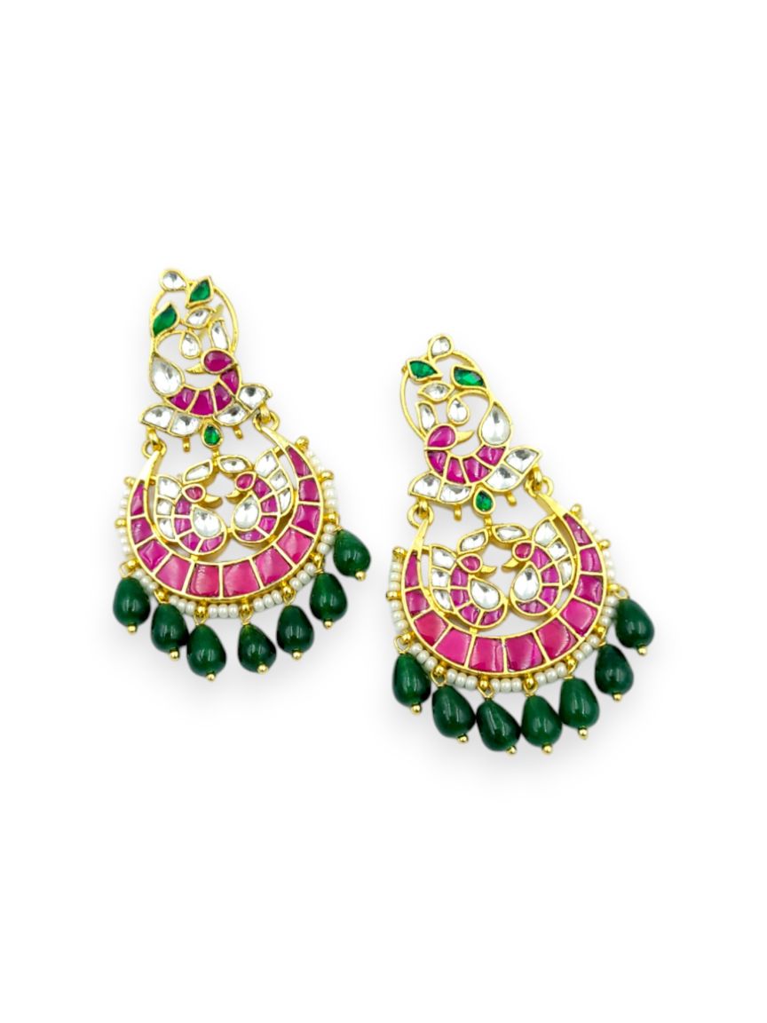 EARRING IN JADAU KUNDAN STYLE | DESIGN - 23848