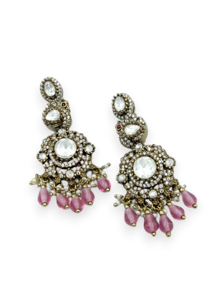 EARRING IN JADAU KUNDAN STYLE | DESIGN - 23866