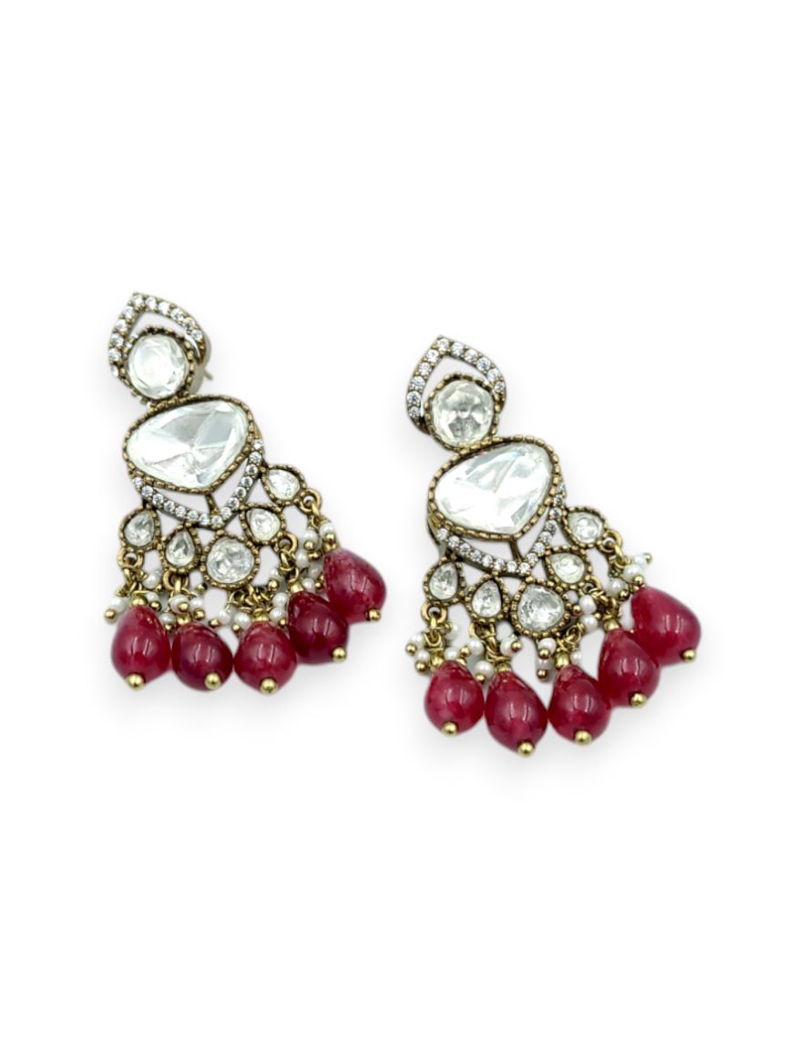 EARRING IN JADAU KUNDAN STYLE | DESIGN - 23875