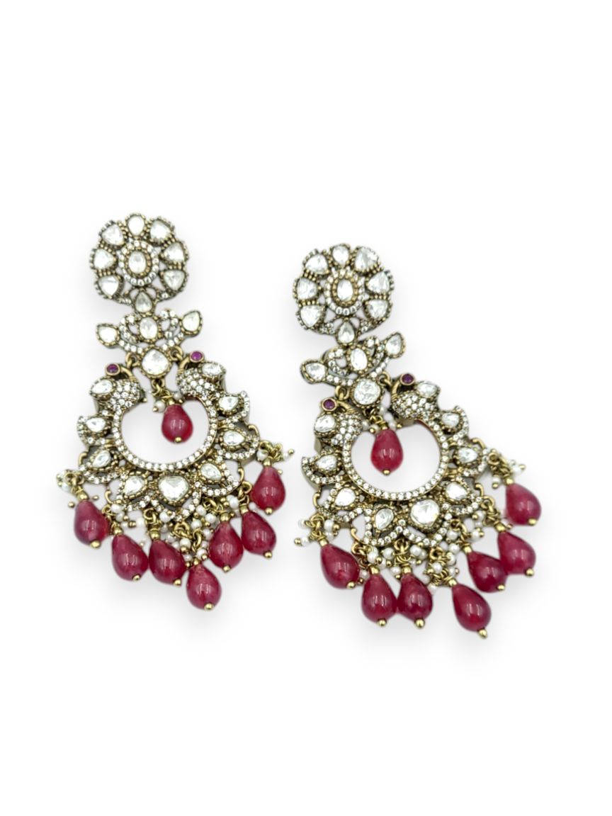 EARRING IN JADAU KUNDAN STYLE | DESIGN - 23913