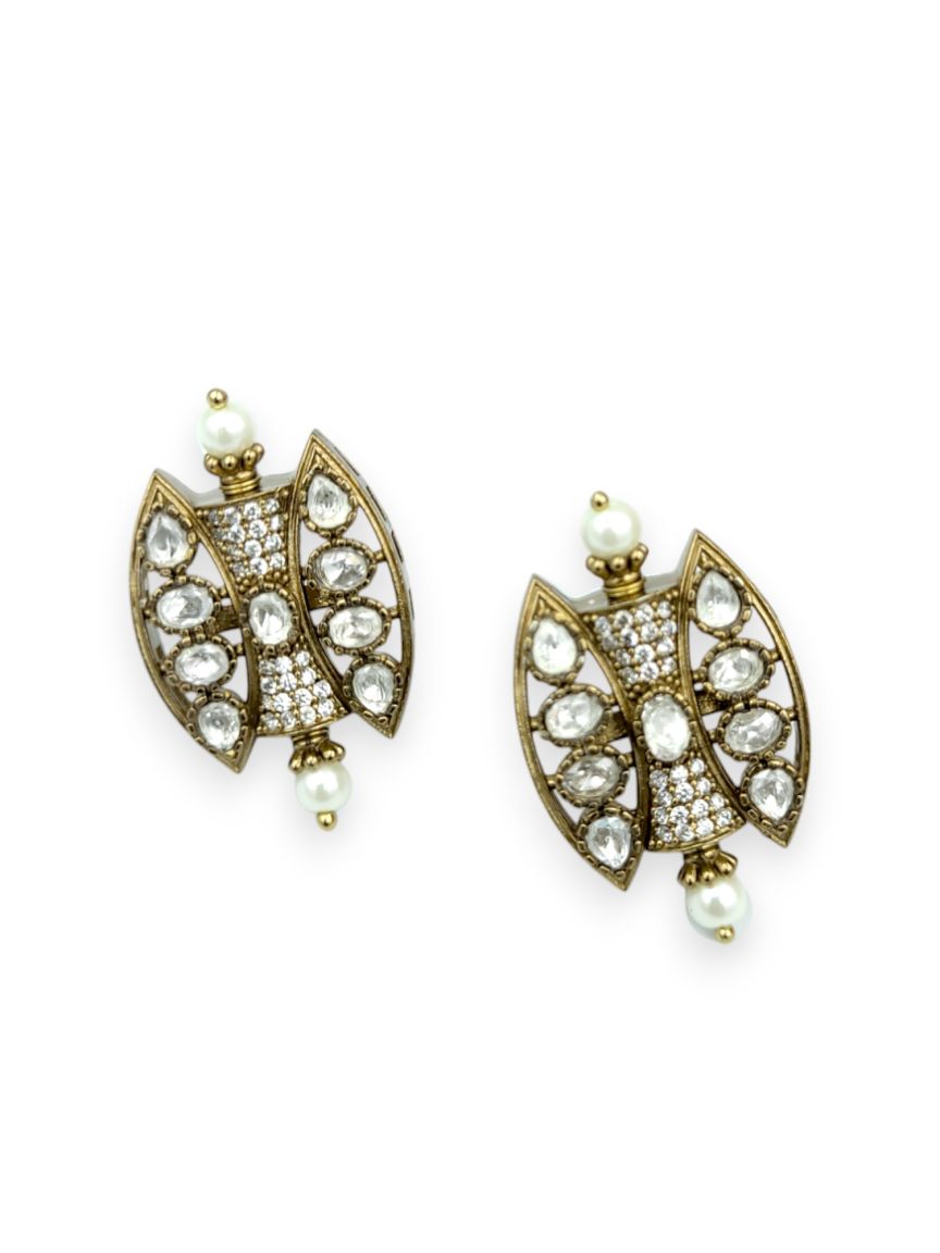 EARRING IN JADAU KUNDAN STYLE | DESIGN - 23914