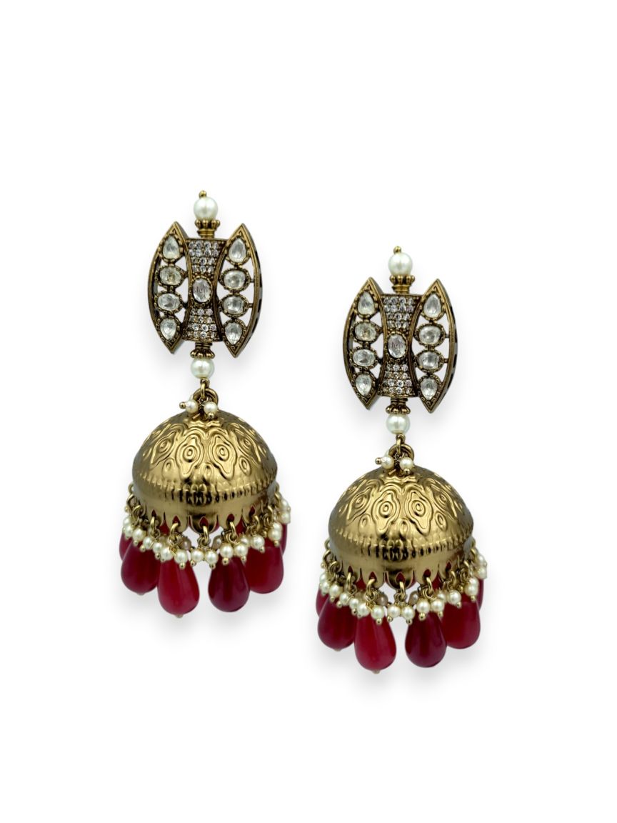 EARRING IN JADAU KUNDAN STYLE | DESIGN - 23970