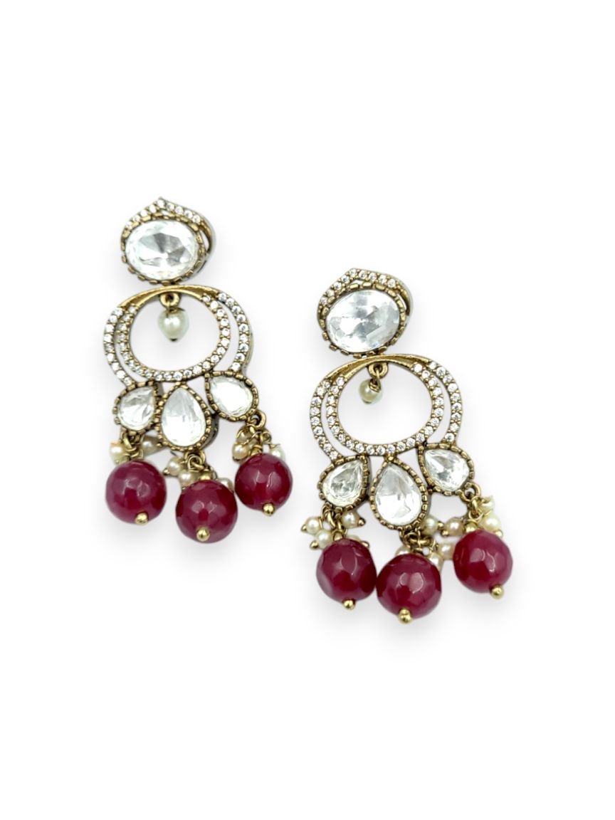 EARRING IN JADAU KUNDAN STYLE | DESIGN - 24001