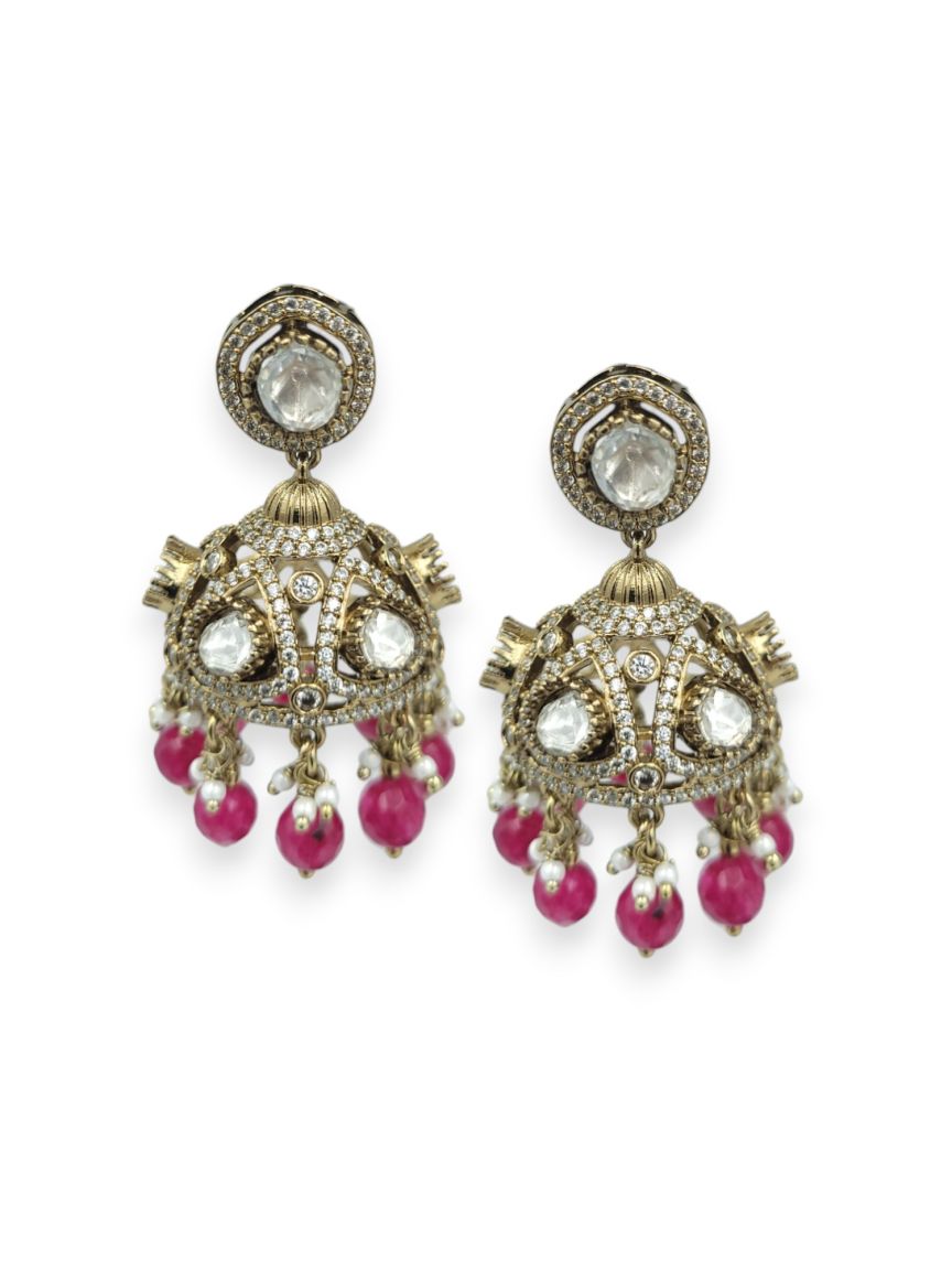 EARRING IN JADAU KUNDAN STYLE | DESIGN - 24006