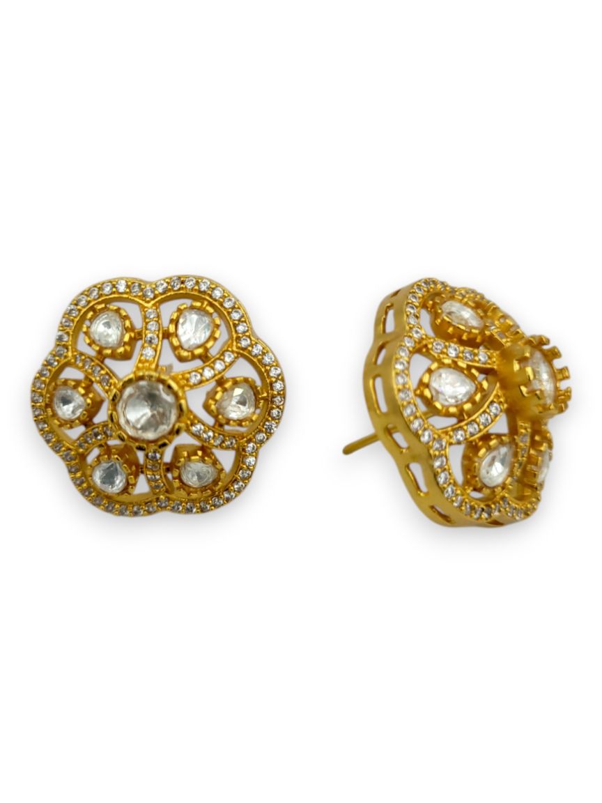 EARRING IN JADAU KUNDAN STYLE | DESIGN - 24084