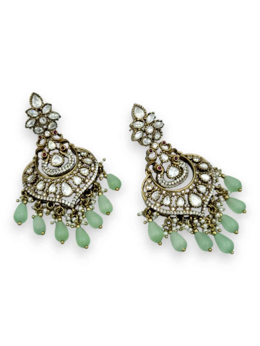 EARRING IN JADAU KUNDAN STYLE | DESIGN - 24138