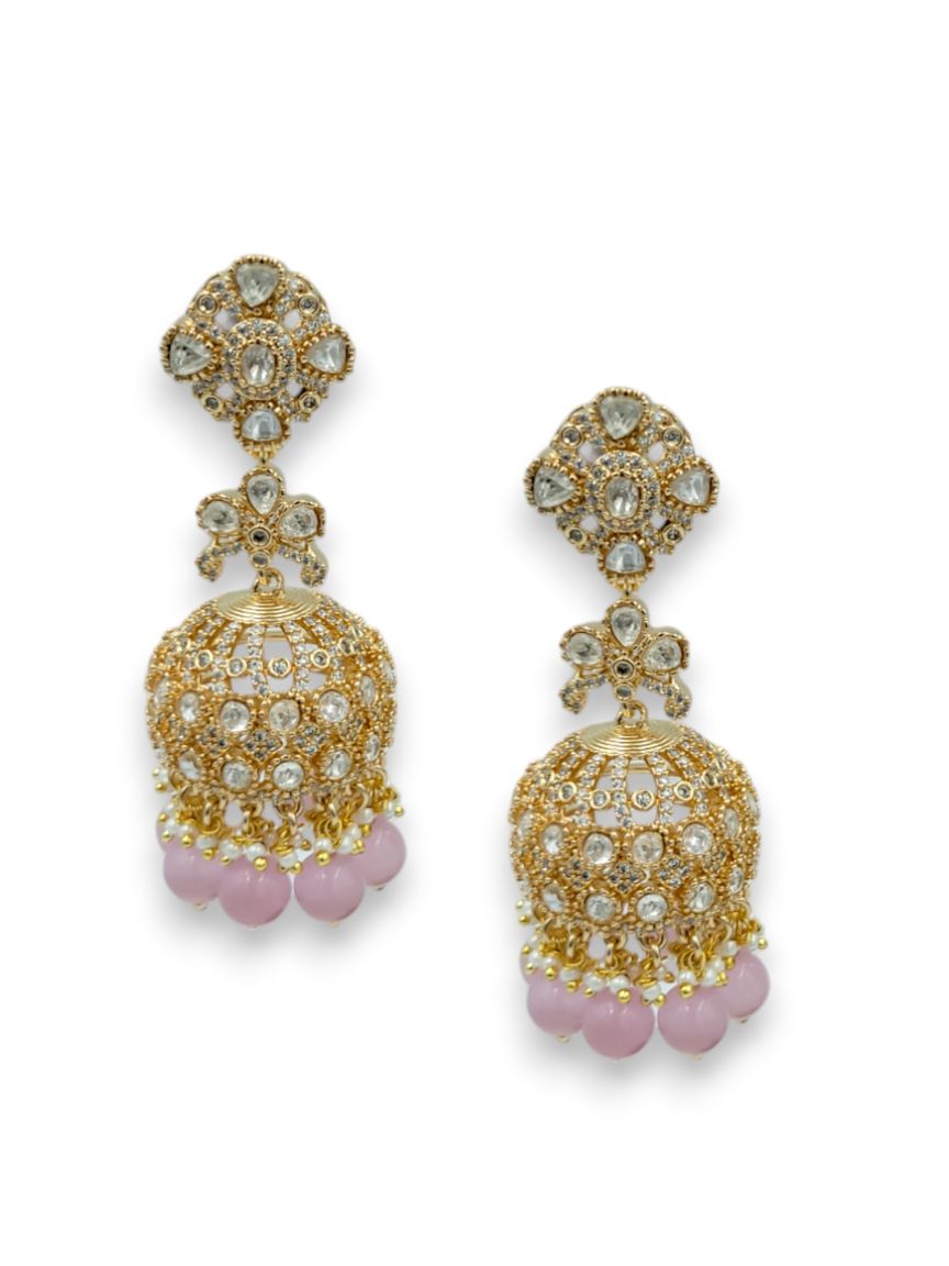 EARRING IN JADAU KUNDAN STYLE | DESIGN - 24144