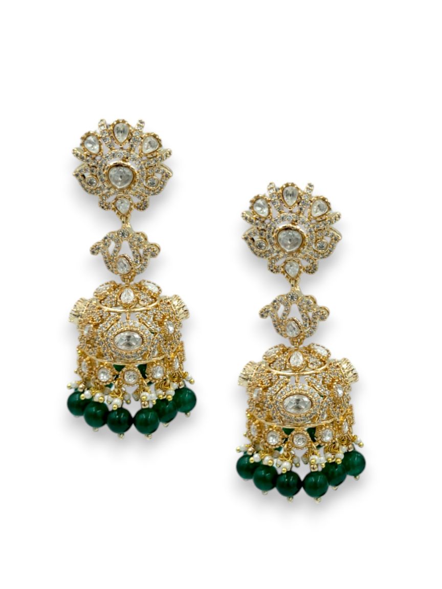EARRING IN JADAU KUNDAN STYLE | DESIGN - 24146
