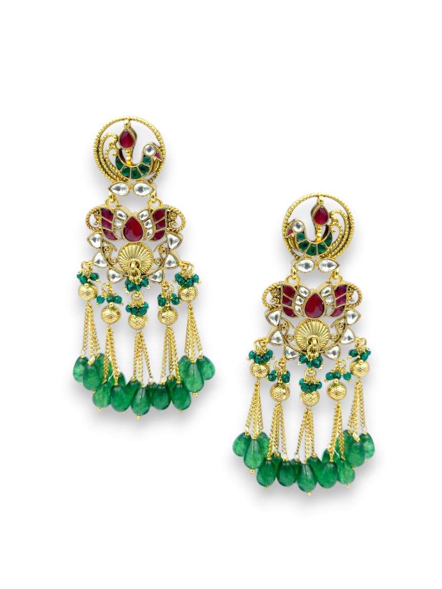 EARRING IN JADAU KUNDAN STYLE | DESIGN - 24179