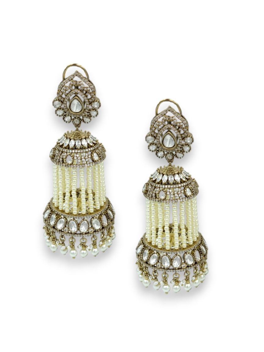 EARRING IN JADAU KUNDAN STYLE | DESIGN - 24238