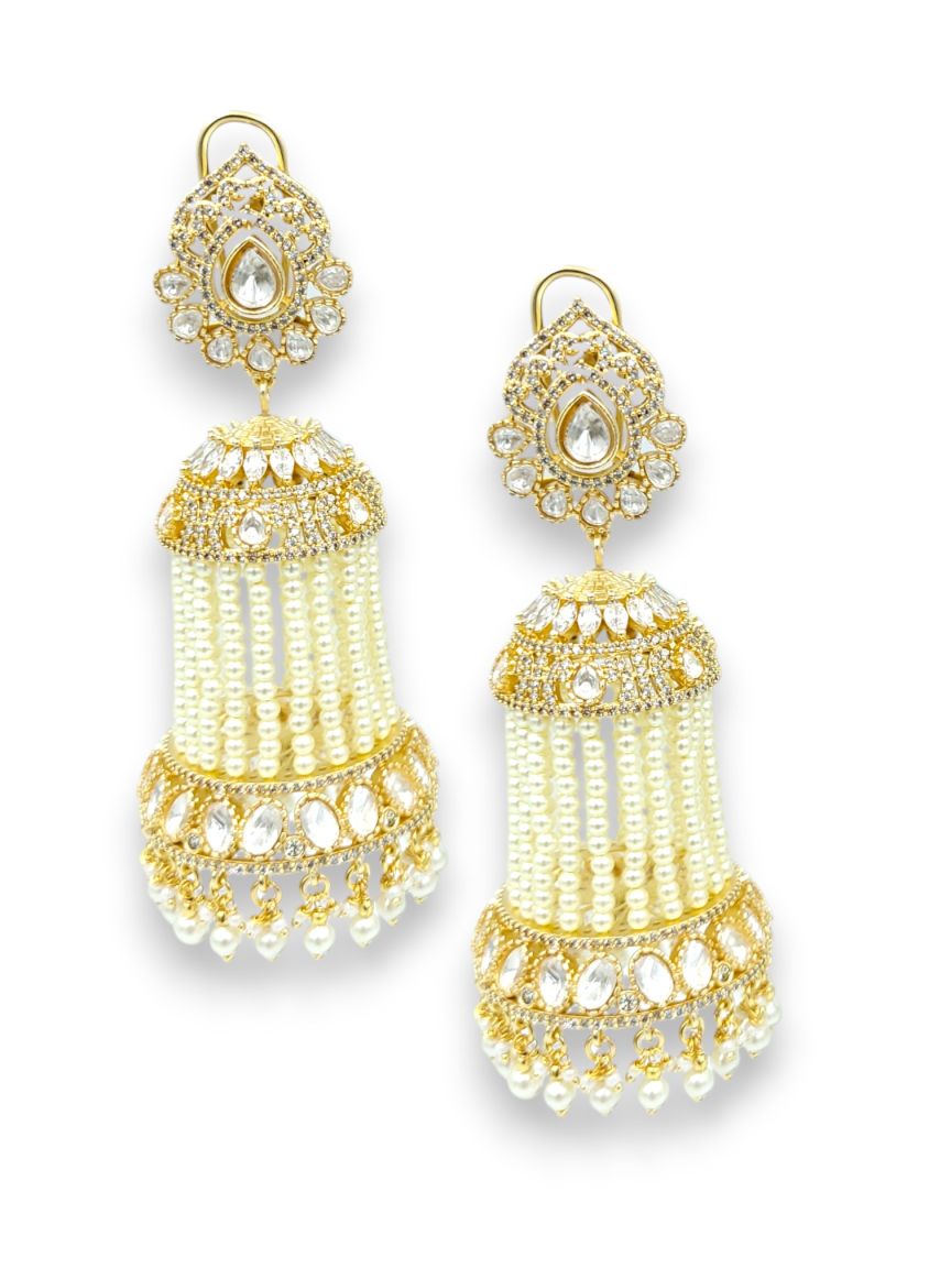EARRING IN JADAU KUNDAN STYLE | DESIGN - 24238