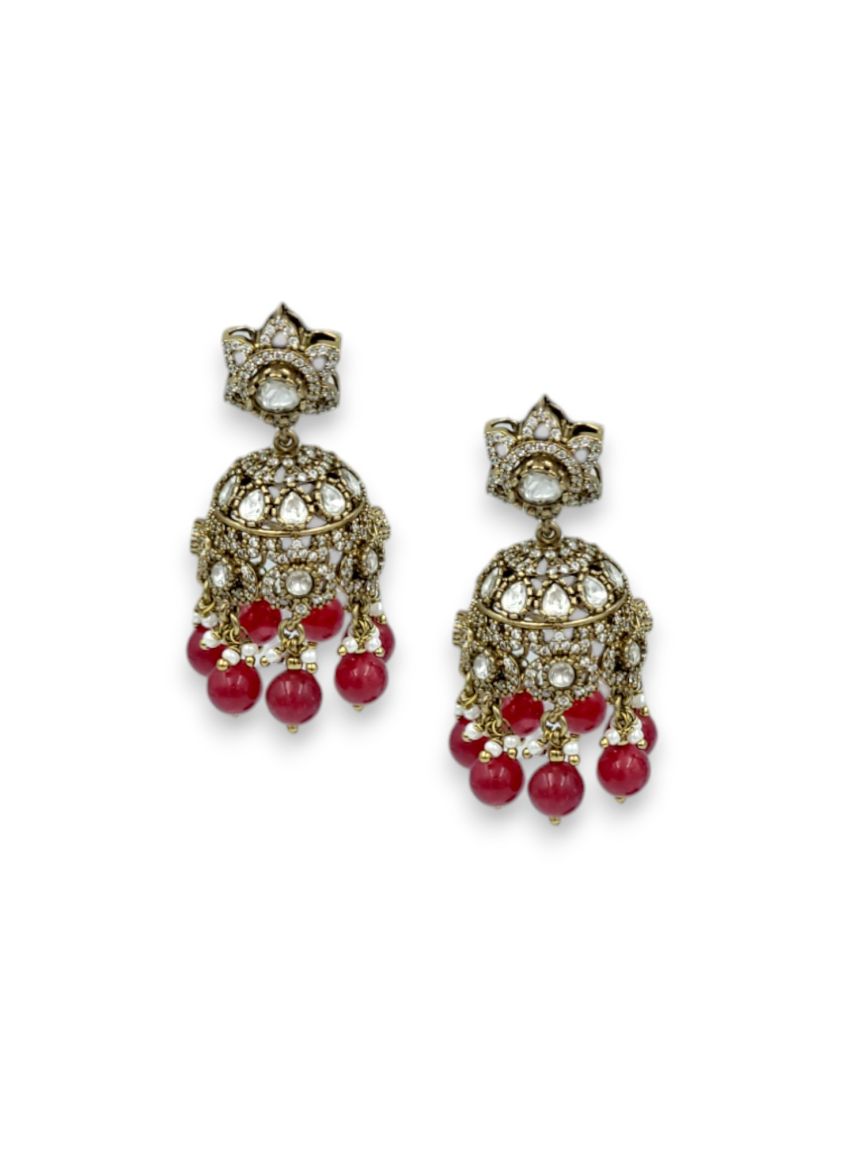EARRING IN JADAU KUNDAN STYLE | DESIGN - 24240