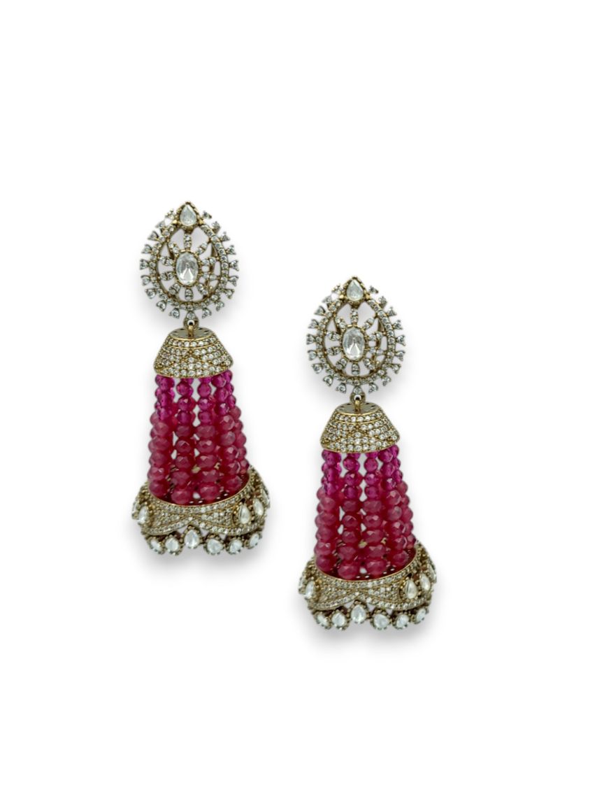 EARRING IN JADAU KUNDAN STYLE | DESIGN - 24250