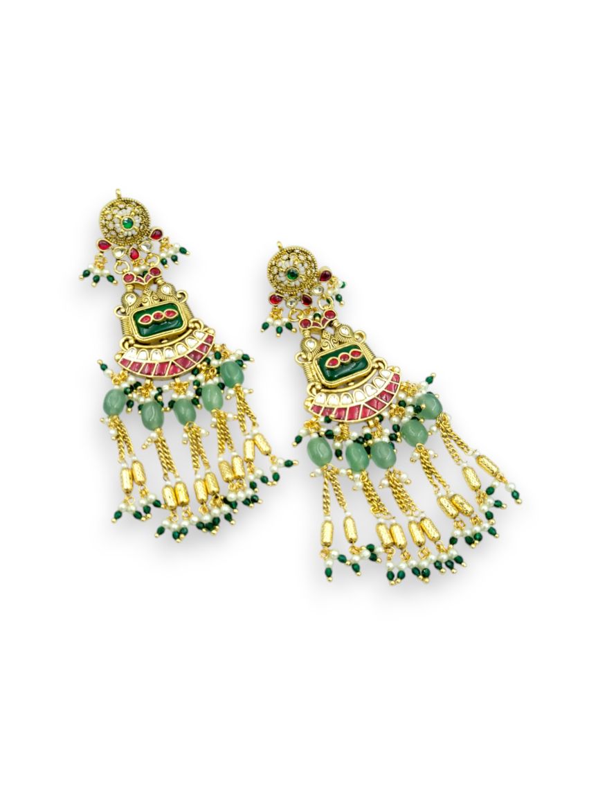 EARRING IN JADAU KUNDAN STYLE | DESIGN - 24283
