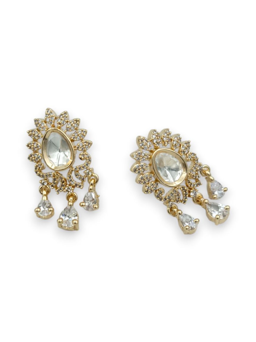 EARRING IN JADAU KUNDAN STYLE | DESIGN - 24290