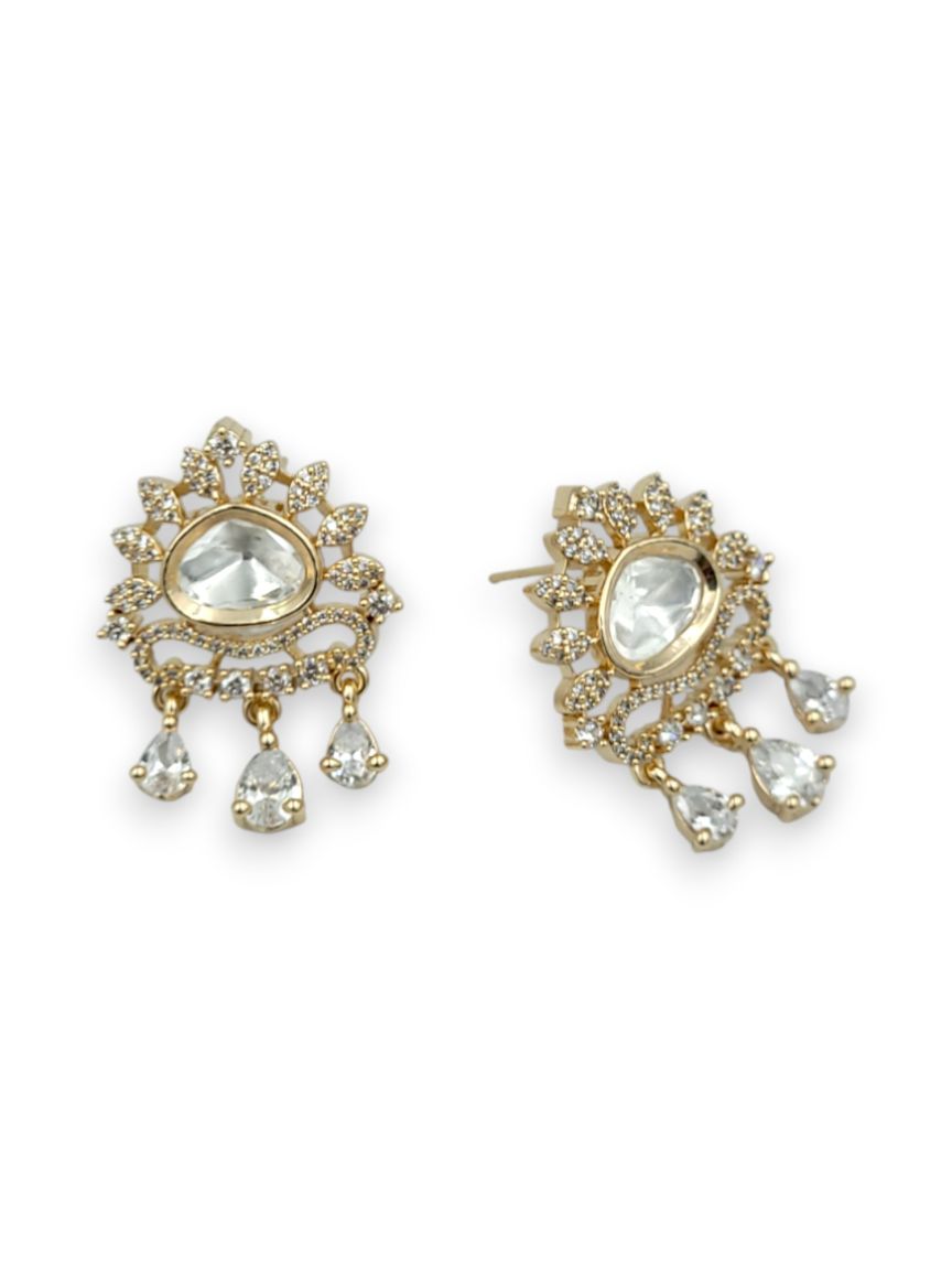 EARRING IN JADAU KUNDAN STYLE | DESIGN - 24291