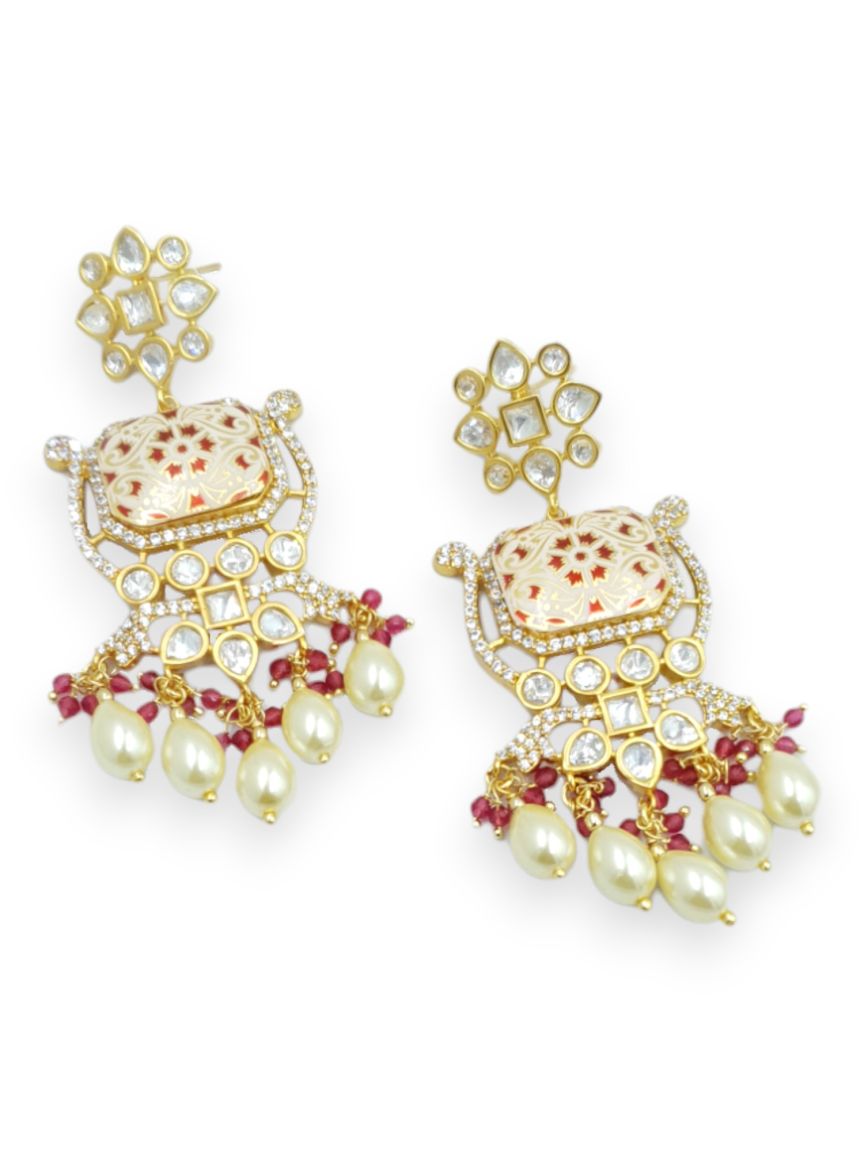 EARRING IN MEENAKARI STYLE | DESIGN - 23359