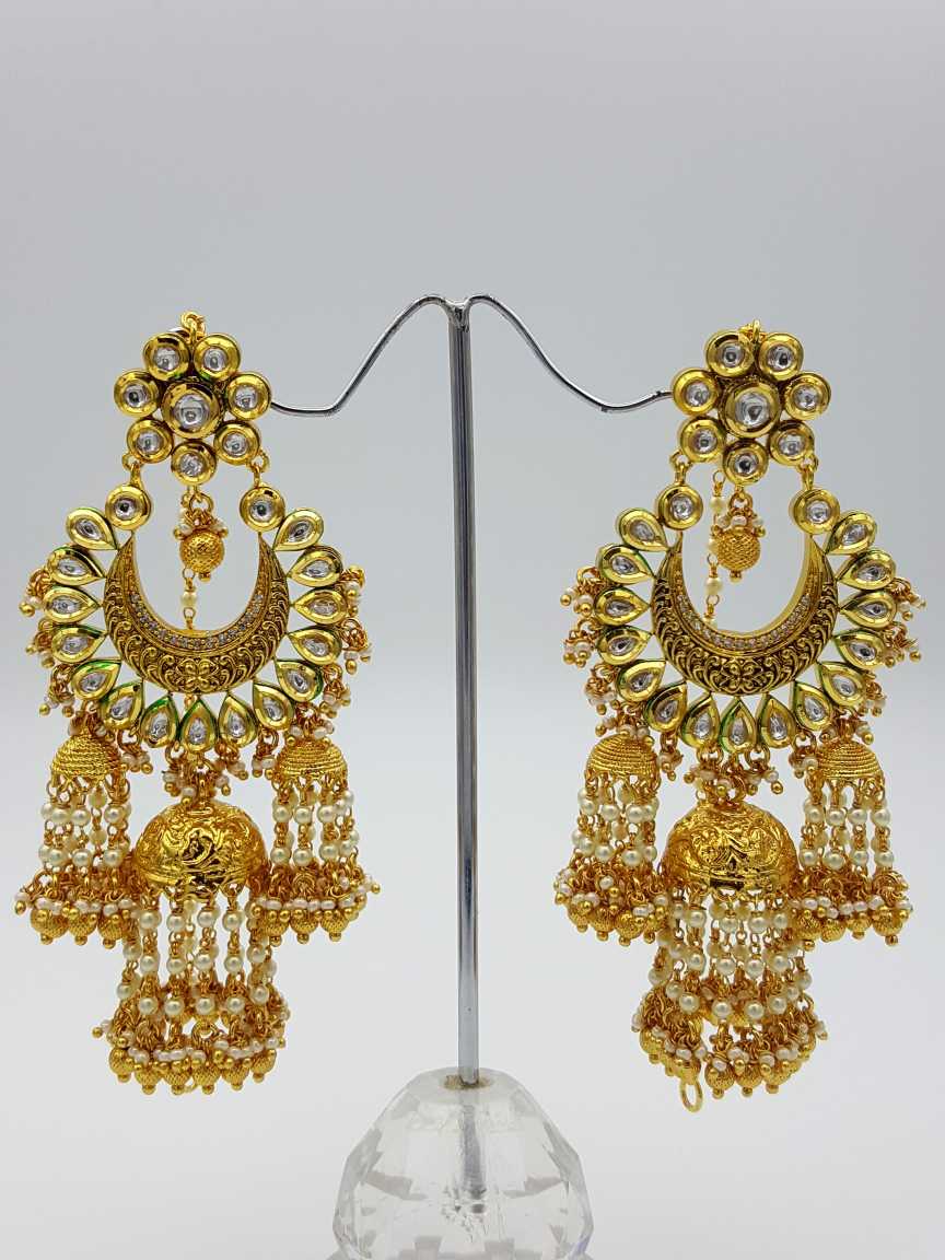 EARRING in VILANDI KUNDAN Style | Design - 17428