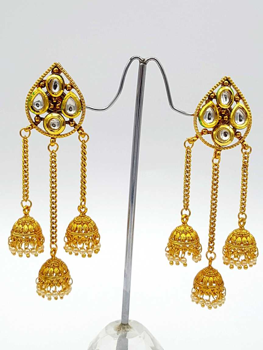 EARRING in VILANDI KUNDAN Style | Design - 17625