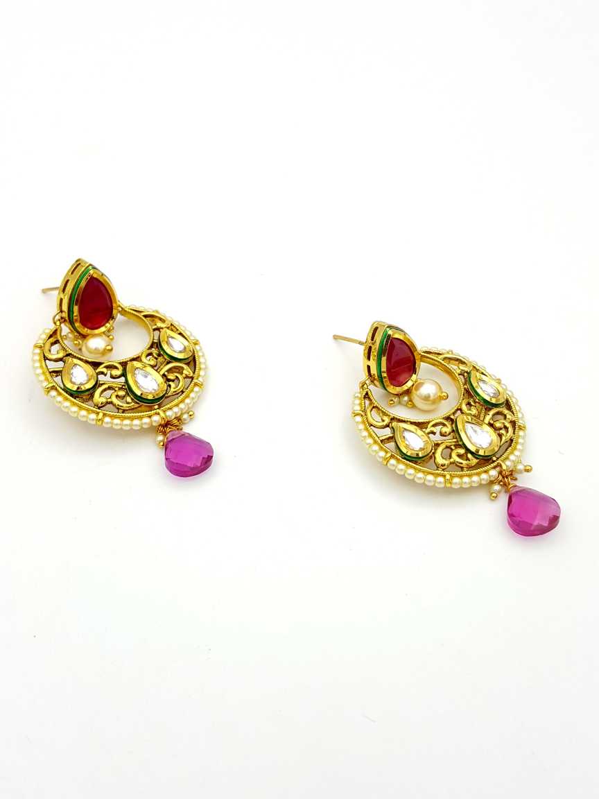 EARRING in VILANDI KUNDAN Style | Design - 17859