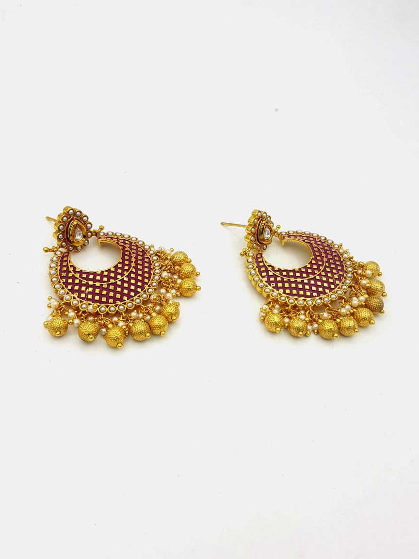 EARRING in VILANDI KUNDAN Style | Design - 18440