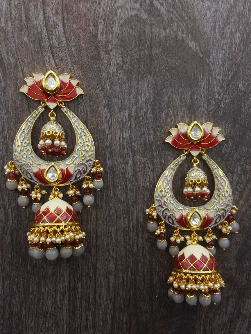 EARRING in VILANDI KUNDAN Style | Design - 19380