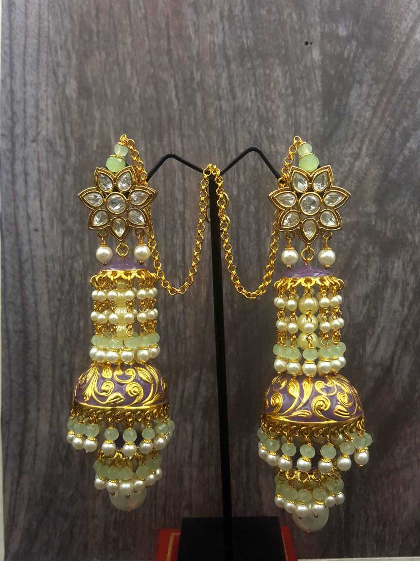 EARRING in VILANDI KUNDAN Style | Design - 19646