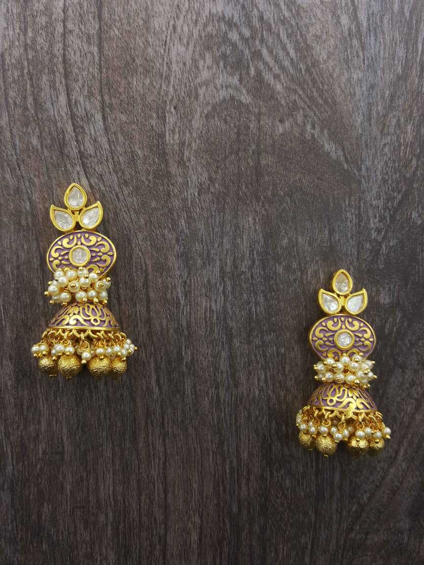 EARRING in VILANDI KUNDAN Style | Design - 19924