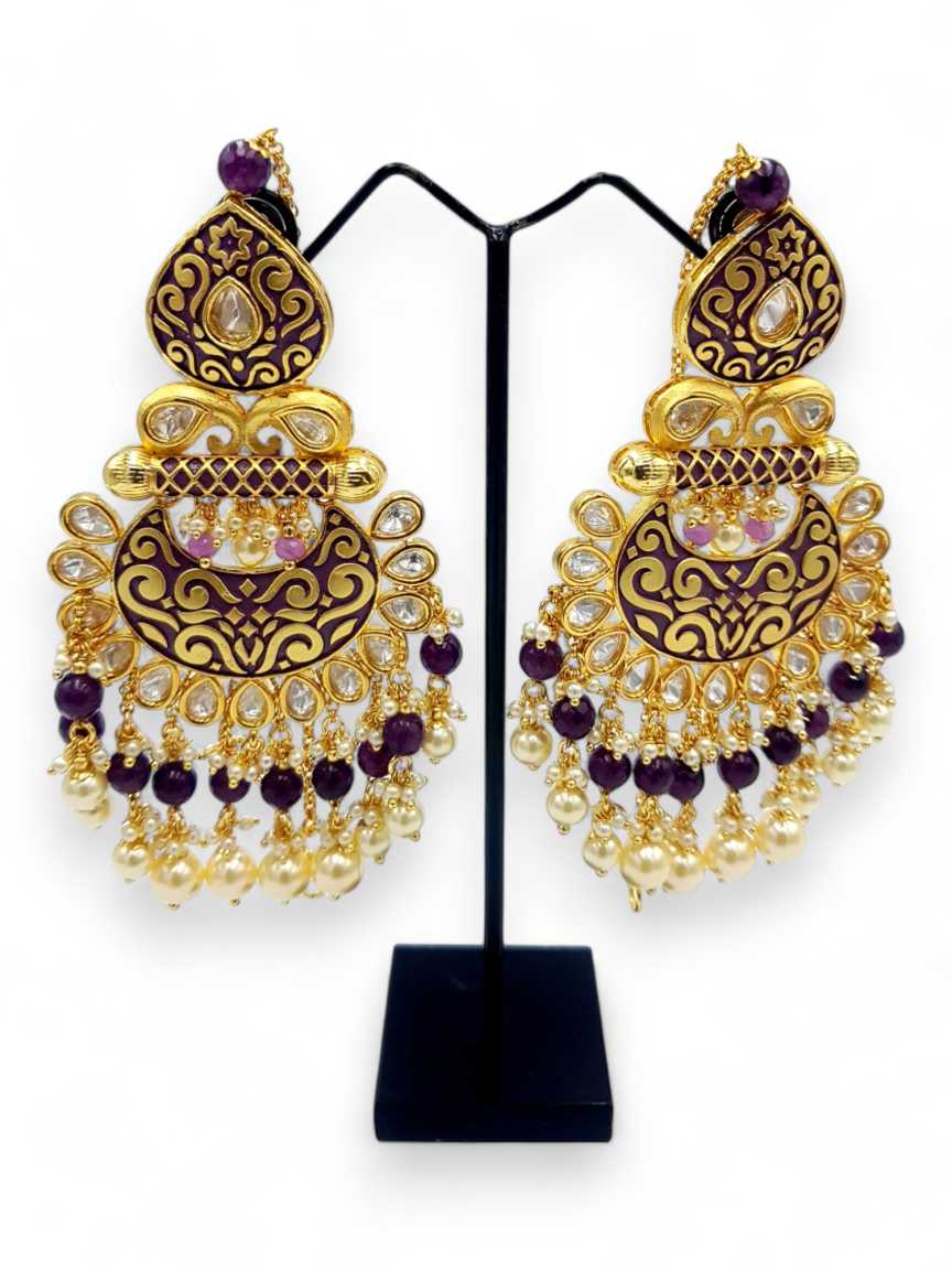 EARRING in VILANDI KUNDAN Style | Design - 19938