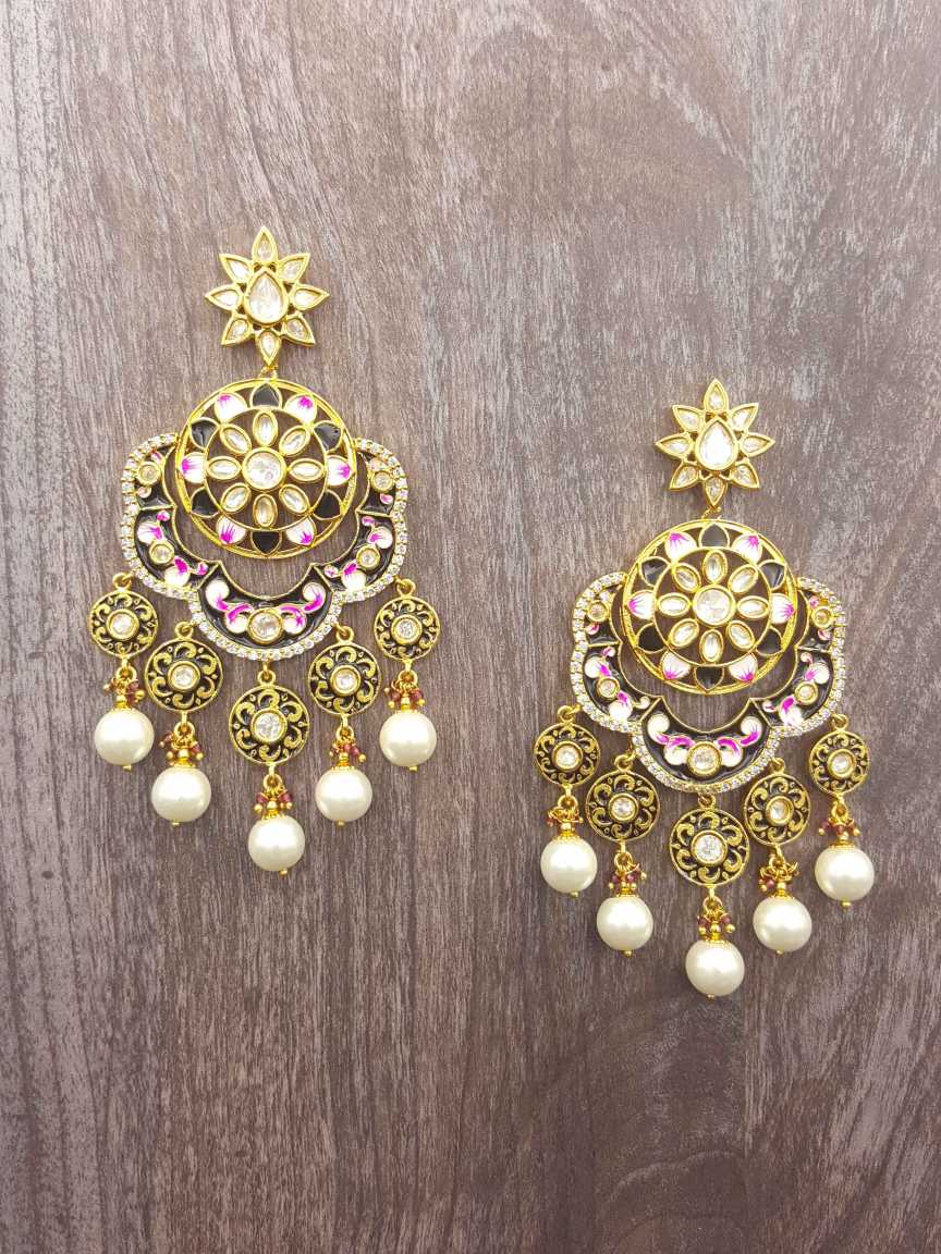 EARRING in VILANDI KUNDAN Style | Design - 20238