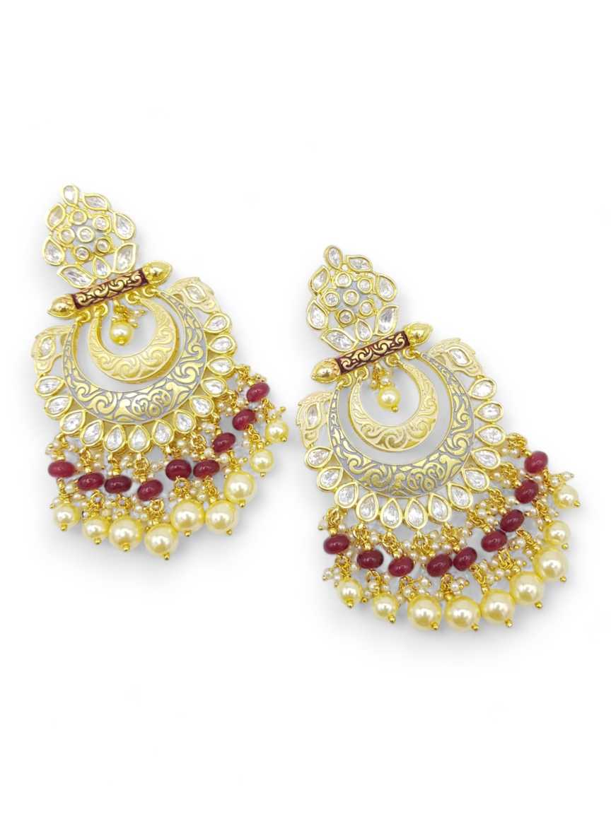 EARRING IN VILANDI KUNDAN STYLE | DESIGN - 21136