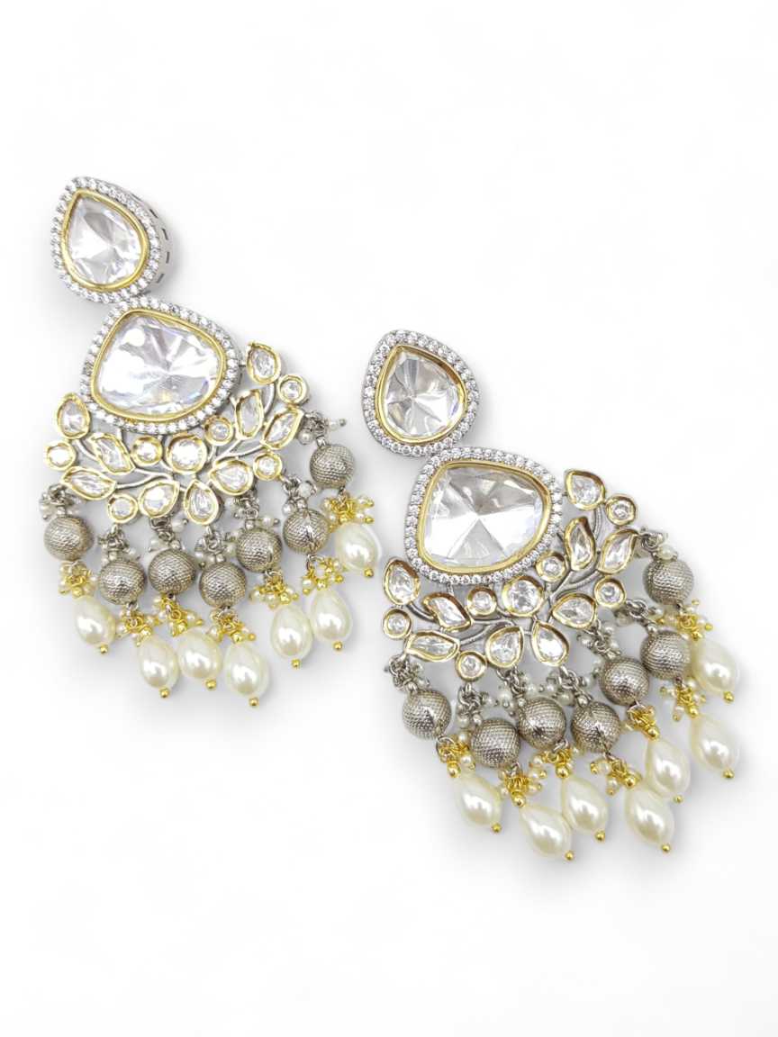 EARRING IN VILANDI KUNDAN STYLE | DESIGN - 21552