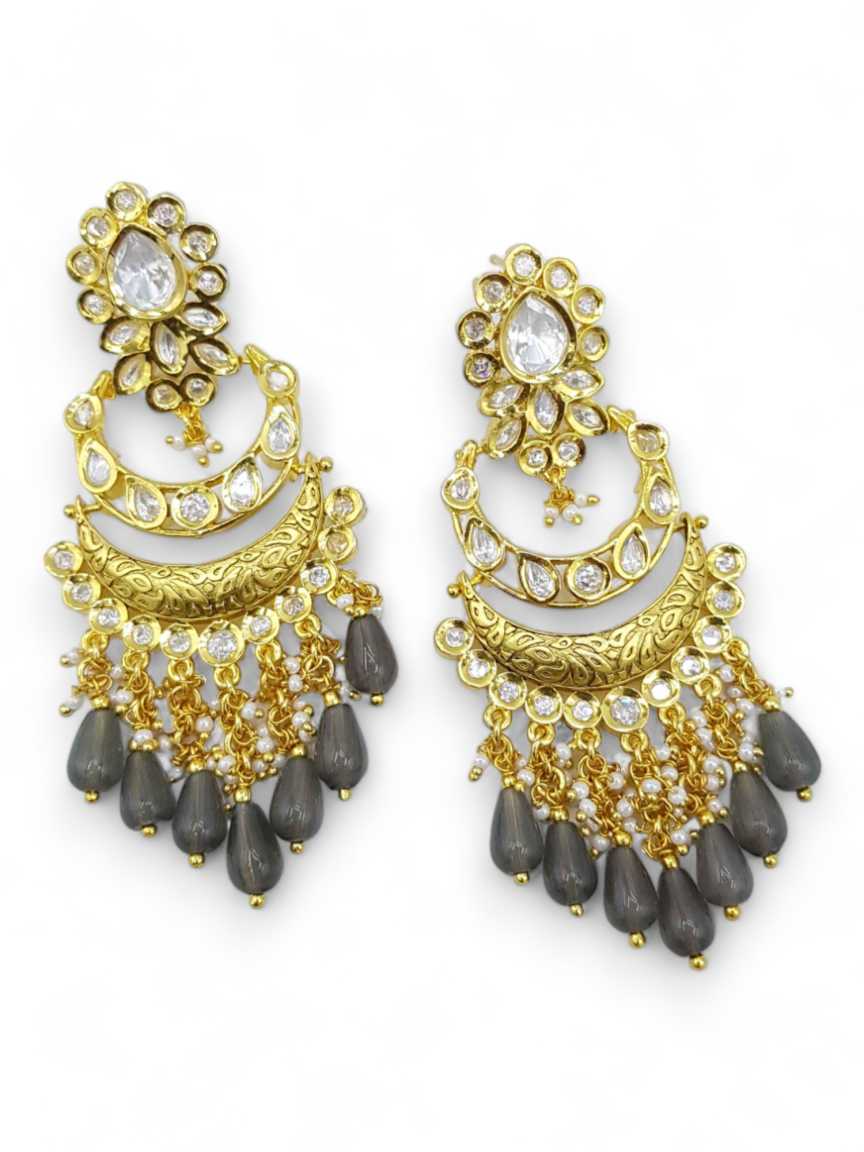 EARRING in VILANDI KUNDAN Style | Design - 21760