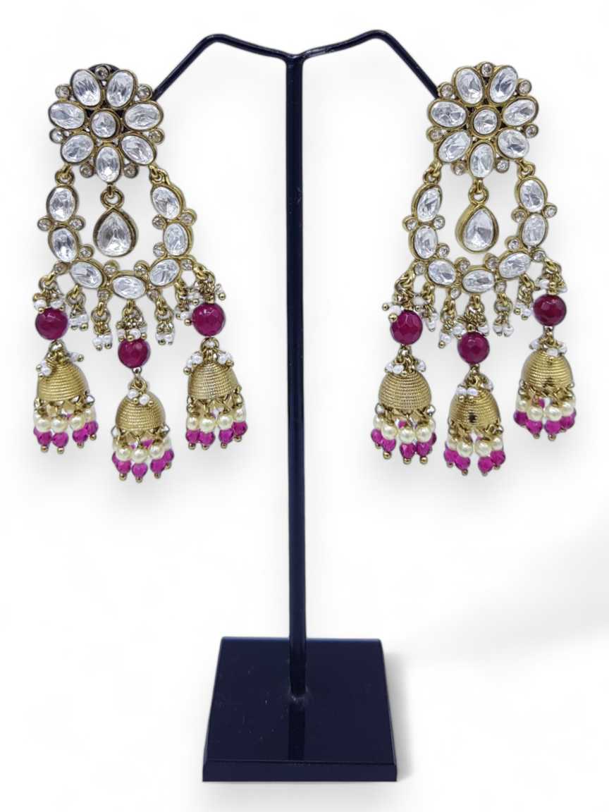 EARRING IN VILANDI KUNDAN STYLE | DESIGN - 23043