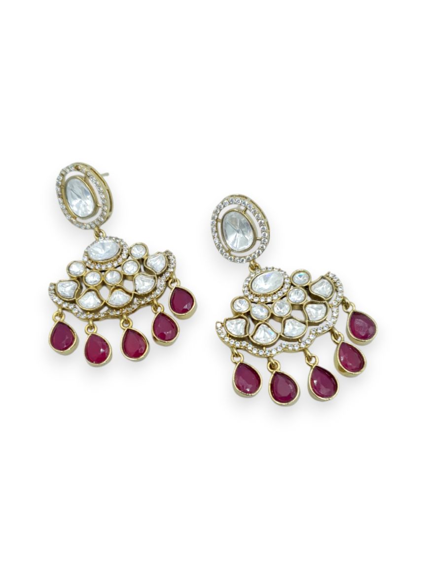 EARRING IN VILANDI KUNDAN STYLE | DESIGN - 23128