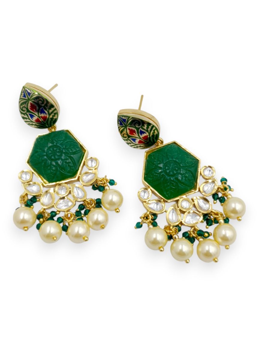 EARRING IN VILANDI KUNDAN STYLE | DESIGN - 23184