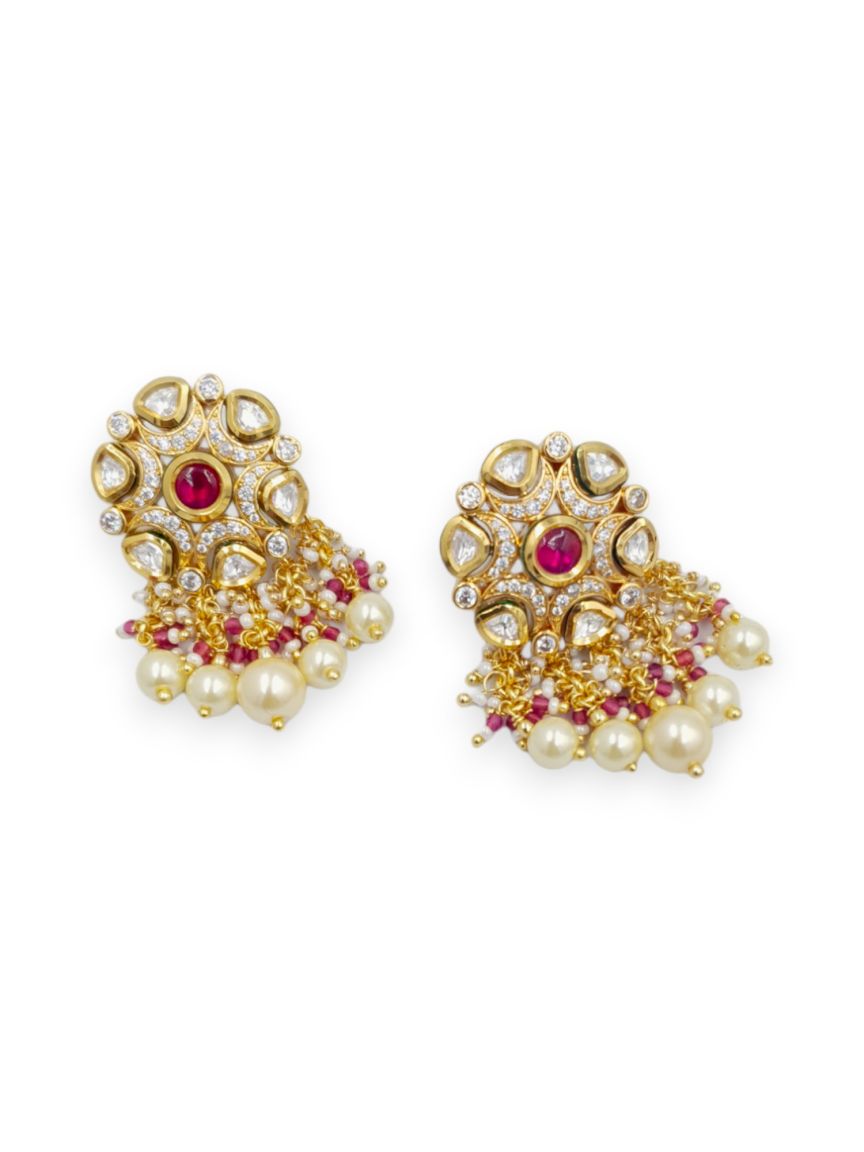 EARRING IN VILANDI KUNDAN STYLE | DESIGN - 23235