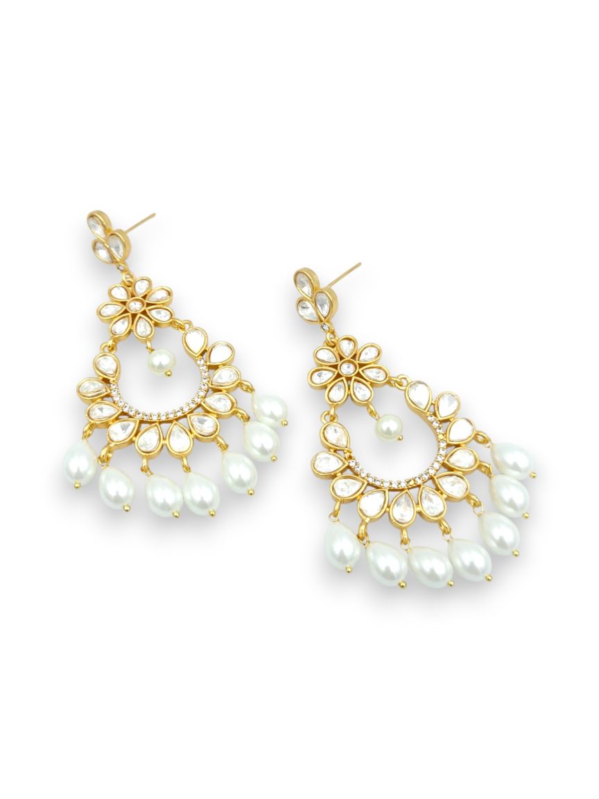 EARRING IN VILANDI KUNDAN STYLE | DESIGN - 23413