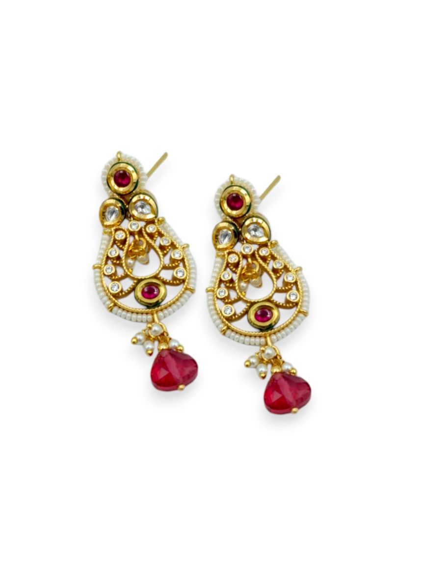 EARRING IN VILANDI KUNDAN STYLE | DESIGN - 23667