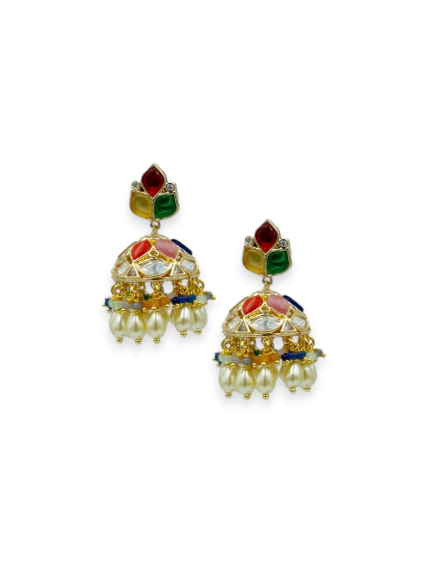 EARRING IN VILANDI KUNDAN STYLE | DESIGN - 23682